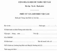 Phiếu Tư Vấn Giới Thiệu Việc Làm Mẫu 02